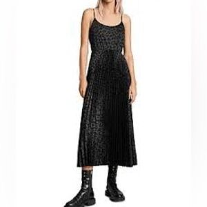 Allsaint Black Pleated Dress sz M